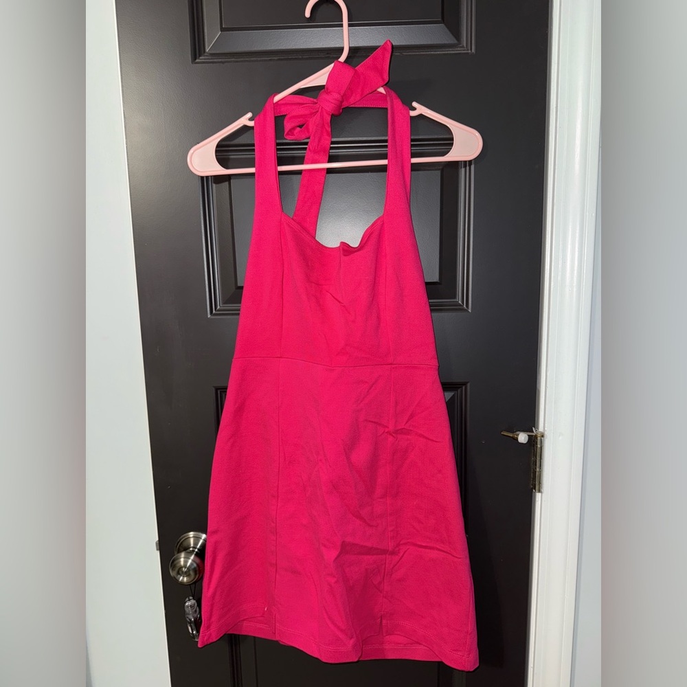 Chic Pink Halter Dress